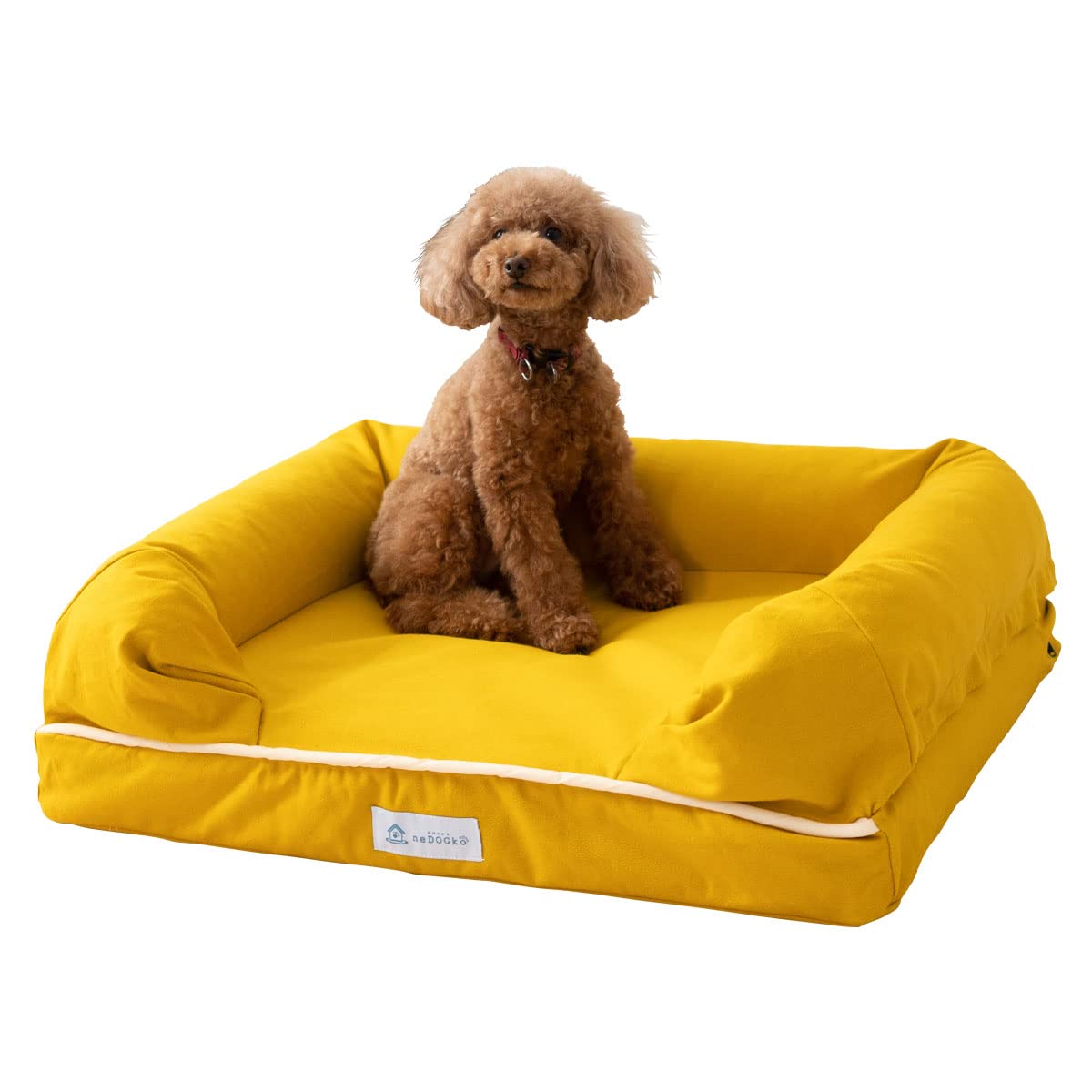 

neDOGko 3D Puppy Bed, Urethane Foam, for Dogs, Cats, and Pets, Medium, Mustard Yellow, Washable, Standing Support, Durable, Emool