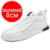 Genuine Leather Men Skataboard Shoes Elevator 6/8CM Height Increase Sports Hollow Breathable Sneakers Heightening Shoes