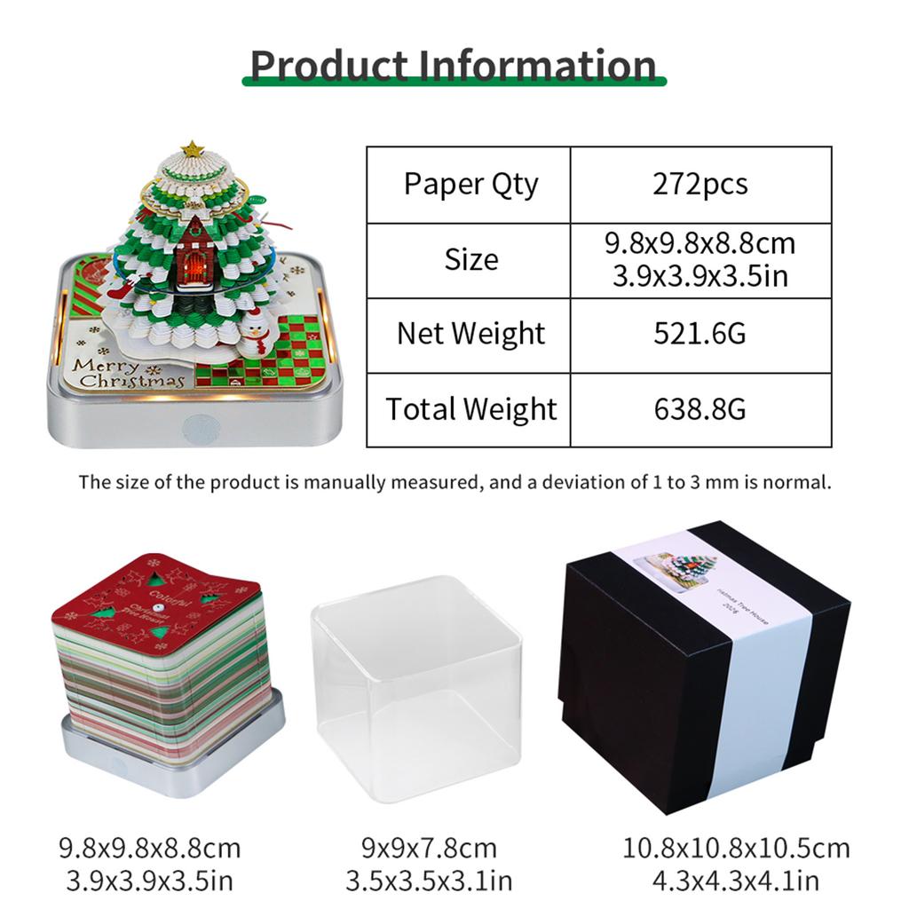 Schreibtisch-Uhr Kalender 2026 Schreibtischkalender Mit Licht 3D Abreißkalender Papier Schnitzkunst Notizblock Notizbuch Weihnachten
