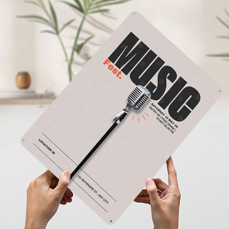 

Music Fest Tin Plaque Poster Customized Wall Art Retro Vintage Metal Signs for Man Cave Room Decoration Gaming Desk Decor Home 20x30cm（7.8x11.8inch）