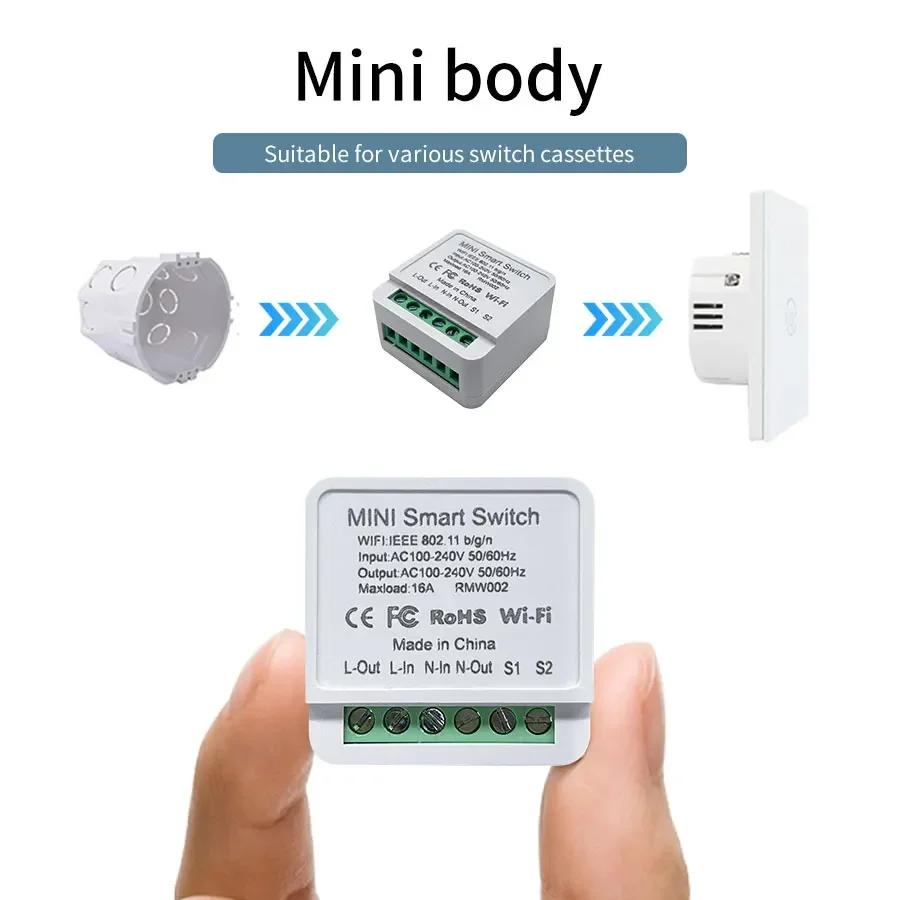 Mini WiFi Smart Switch Cozylife App Remote Control 2-Way Relay Breaker Light Switch Module Work With Alexa Google Home Alice