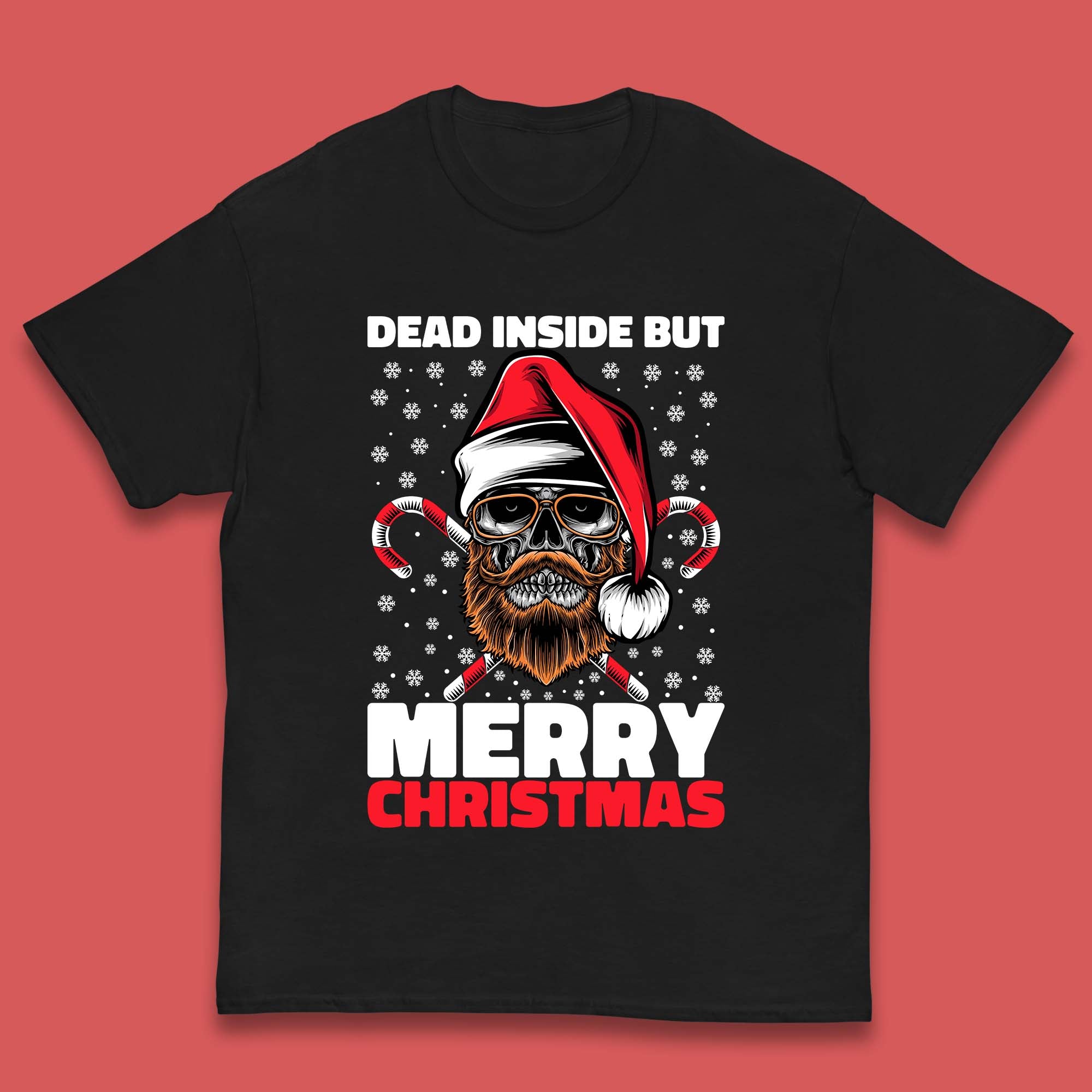 Dead Inside But Merry Christmas Hipster Skull Kids T Shirt 160