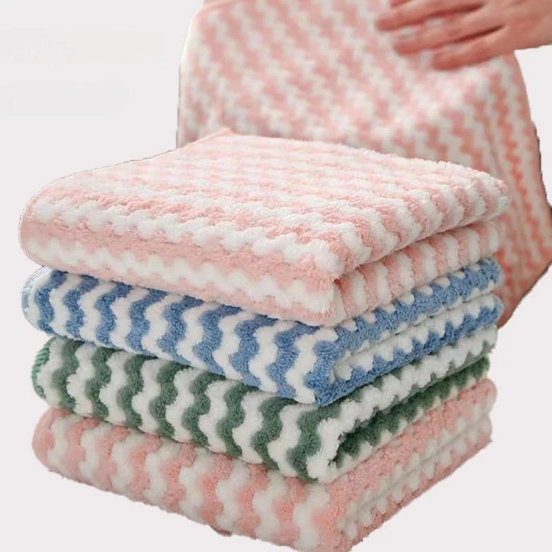 1/3pcs Microfiber Kitchen Dish Cloth Super Absorbent Cleaning Cloth Non-Stick Oil Wipe Rags Household Cleaning Towels Tools