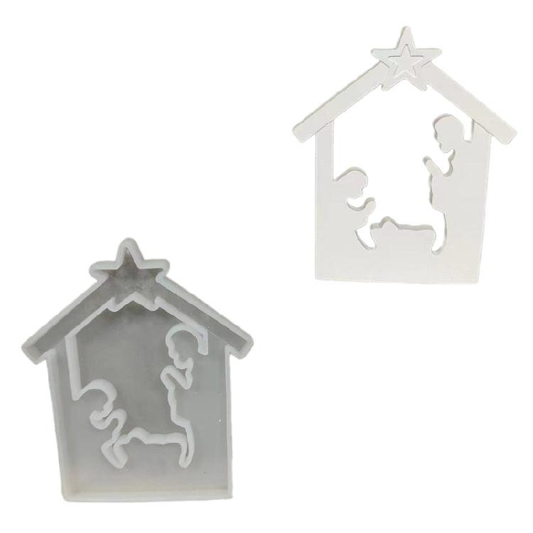 Jesuses Baptism Silicone Mold Plaster Cement Candlestick Mold Gypsum Concrete Mold