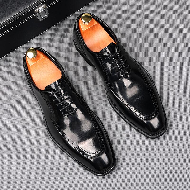 Fashion Retro Fashion Men Pointed Color Patchwork Gentleman Oxford Flats Casual Shoes Homecoming Wedding Dress Prom Zapatillas Hombre