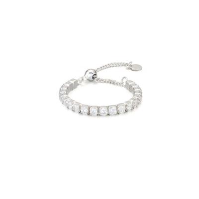 Eenie Beenie Silver Tennis Chain Ring (adjustable Size)