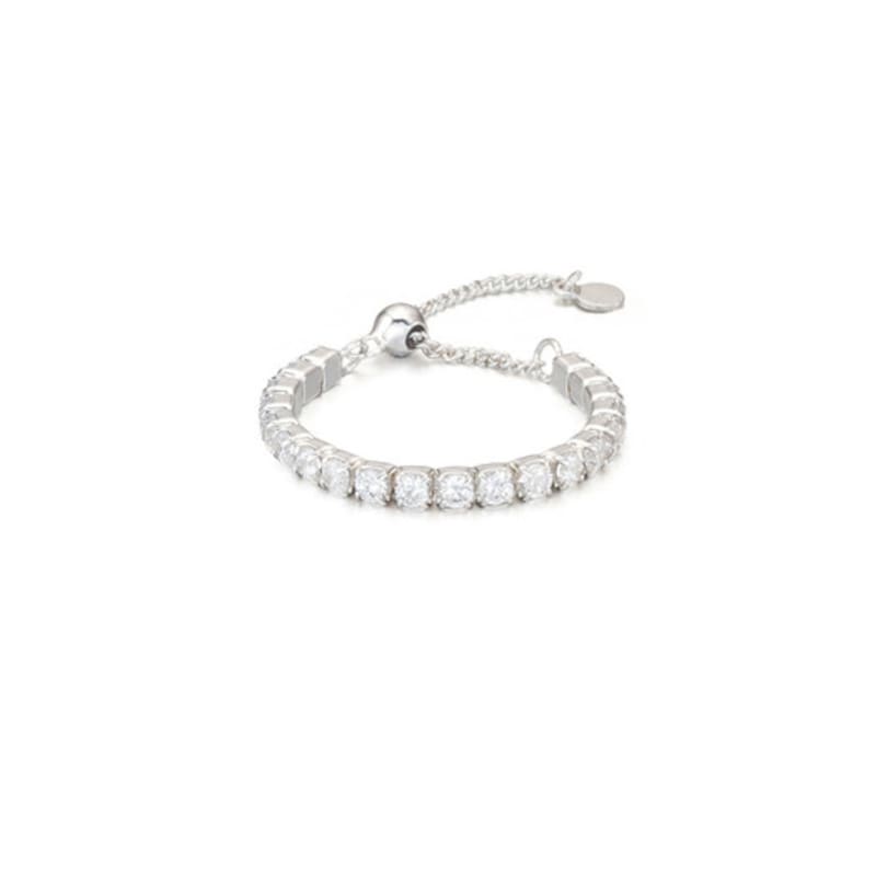 eenie beenie silver tennis chain ring (adjustable size)