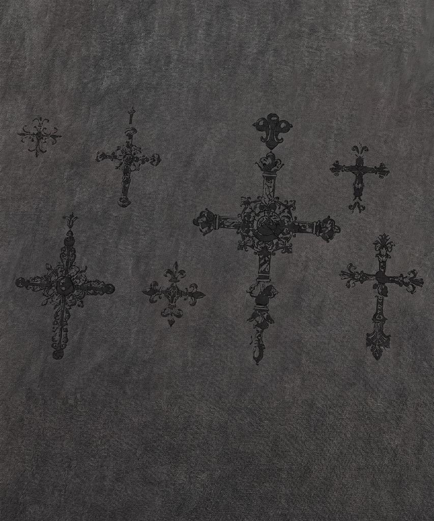 SAINTPAIN Sp Cross Shape Pigment Short Sleeve Tee Gray