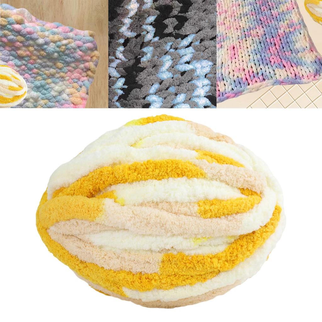 Chunky Wool Yarn Giant Hand Knitting Polyester Plush Blanket Material DIY Rug Yarn for Cushions and Pet Beds