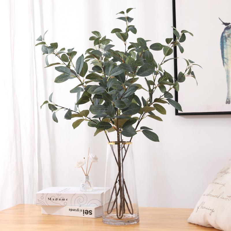 Simulation eucalyptus leaf fake flower autumn color wedding road guide decoration layout simulation green plants