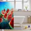 Watermelon Shower Curtain Summer Fruit Pattern Fresh Water Splash Design Beach Theme Bath Decor Waterproof Fabric 150X210