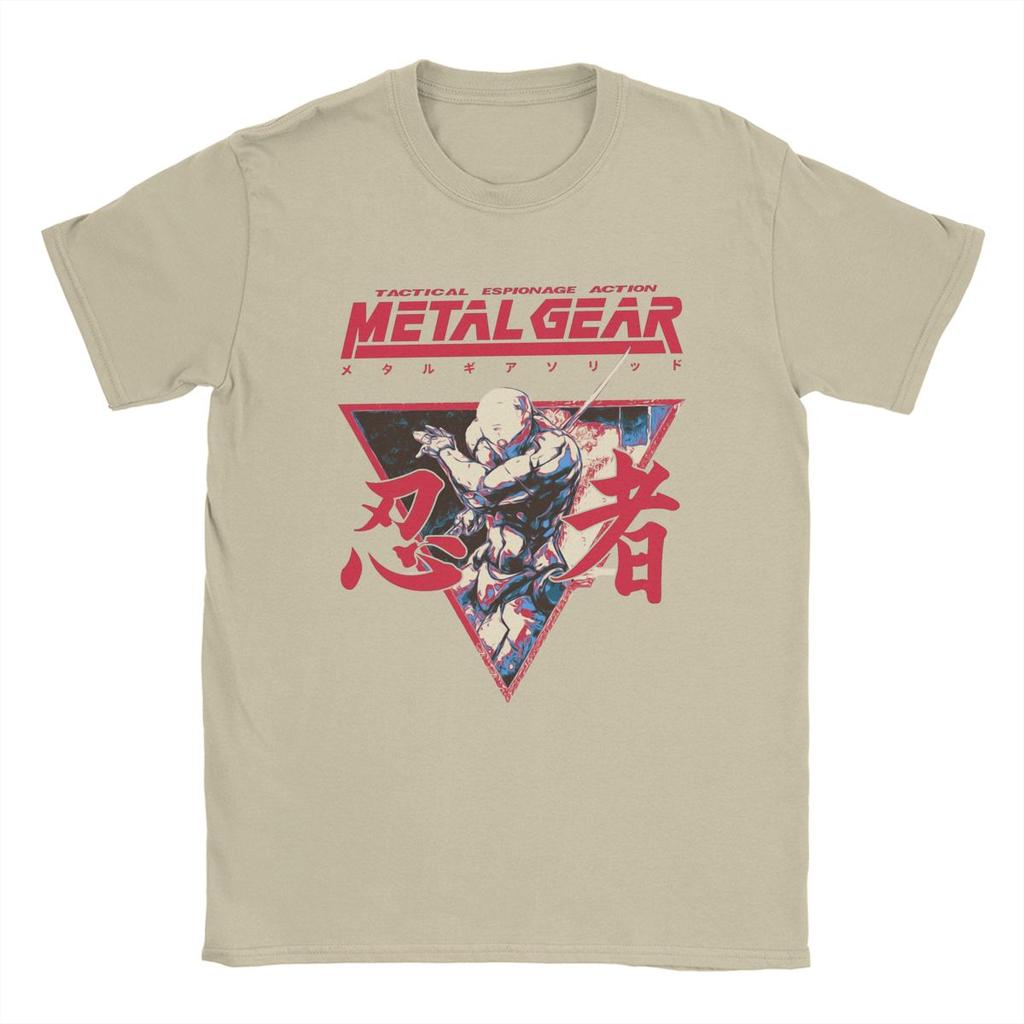 Novelty Game Metal Gear Solid Option C T-Shirt for Men Round Collar Cotton T Shirts MGS Gothic Phantom Hipster Short Sleeve Tees