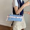 Contrasting Color Small Bag Women's New Casual Versatile Shoulder Underarm Bag Fashionable Commuter Portable Tote Bag