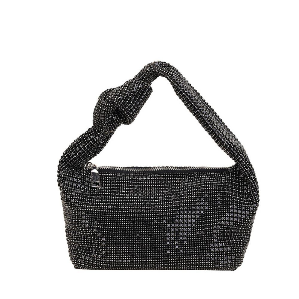 Shiny Full Rhinestones Dinner Bag Crystal Glitter Rhinestone Evening Bag Large Capacity Luxury Rhinestone Banquet Bag Party