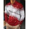 Christmas Men's Polo Shirt Santa Claus 3d Print Autumn Long Sleeve Shirt Casual T-shirt for Man Fashion Harajuku Men's Clothing