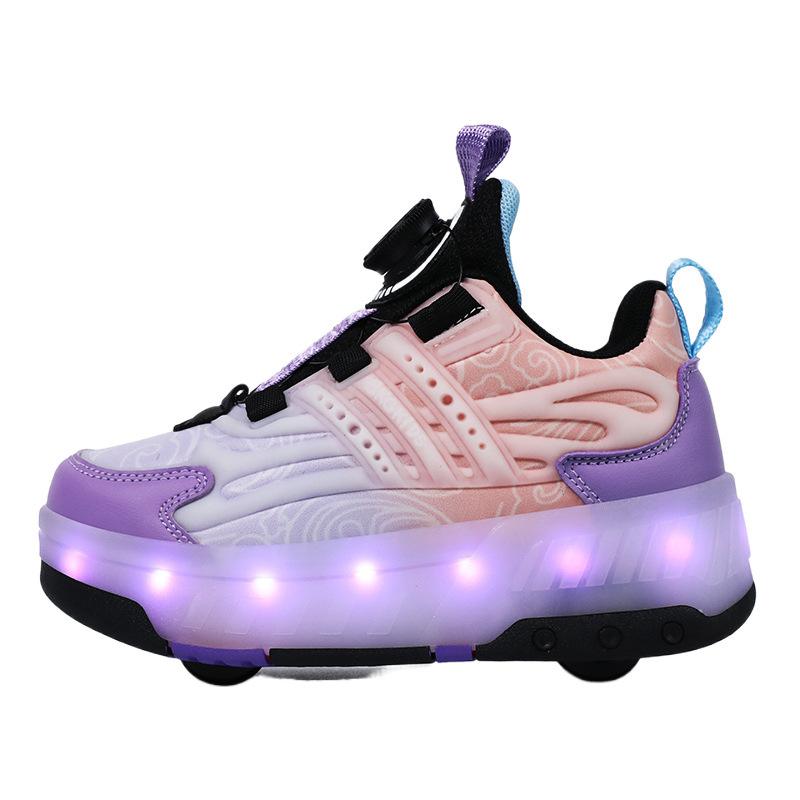 Classmate runaway shoes pulley boys can walk skating sneakers girls students four-wheel charging luminous shoes