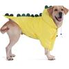 LovinPet Dog Warm Coat with Hood – Medium & Large Dinosaur Hoodie Winter Jacket for Cold Weather, Yellow & Green Coat for Large Dogs, L