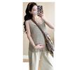 Maternity Petite Striped French Long Sleeve Shirt Set - High-End Spring/Summer Design