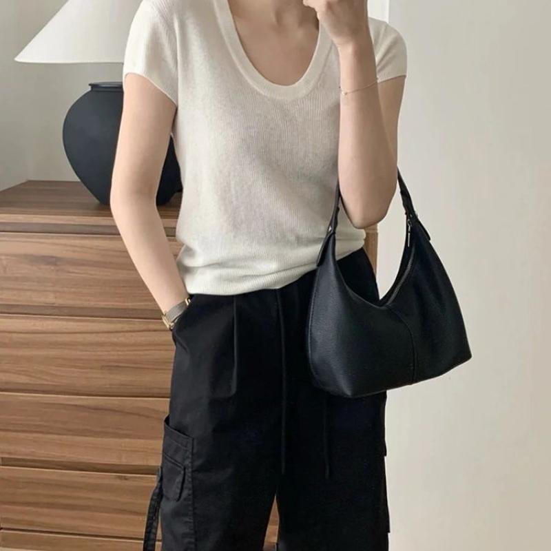 Dumpling-shaped Bags with Lychee Pattern Women Popular Hand-held and Single-shoulder Bags This Year Versatile and Stylish Women's Bags