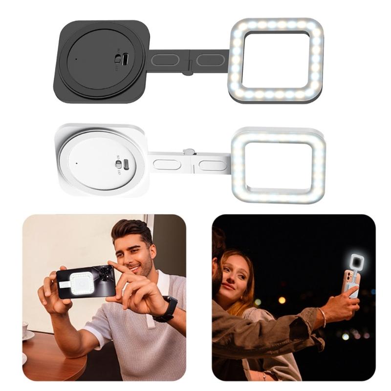 Wiederaufladbares LED-Fülllicht Magnetische Befestigung Für Handy-Content-Ersteller Make-up Einstellbare Temperatur Faltbar
