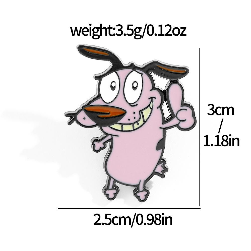 Европейский и американский мультяшный креативный персонаж робкая собака герой сплав брошь розовая собака металлическая значок сумка