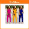 Combinaison élégante pour femmes à bretelles spaghetti, jambes larges et moulante, avec décolleté en V, barboteuse et pantalon