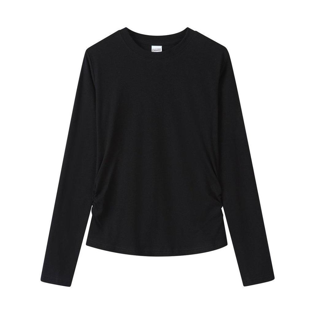 230g Women's Slim-Fit Long Sleeve Round Neck T-Shirt - Trendy, Versatile Casual Base Layer