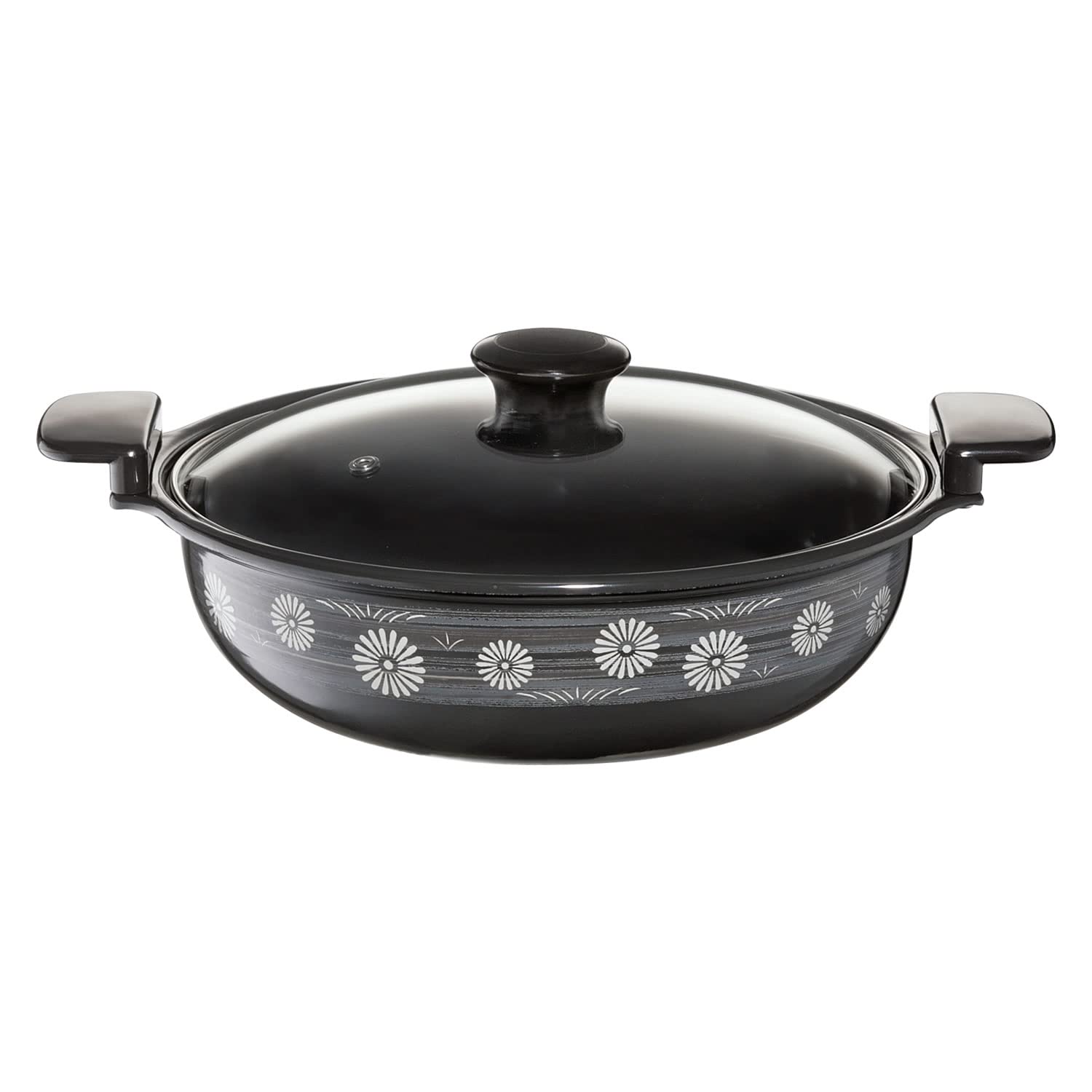 

Takagi Metal HA-H27N Double-Handled Pot, Easy to Clean, Tabletop Pot, Enamel, Induction Compatible, 27cm, Ajiwai Nabe, Earthenware Style, Heian Style