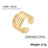 Wide Multi-Layer Open Rings for Women Stainless Steel Gold Finger Ring Minimalist Jewelry Gift