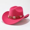 European, American and Western cowboy hats, fashionable and simple woolen top hats, retro chains, ethnic style men's and women's jazz hats