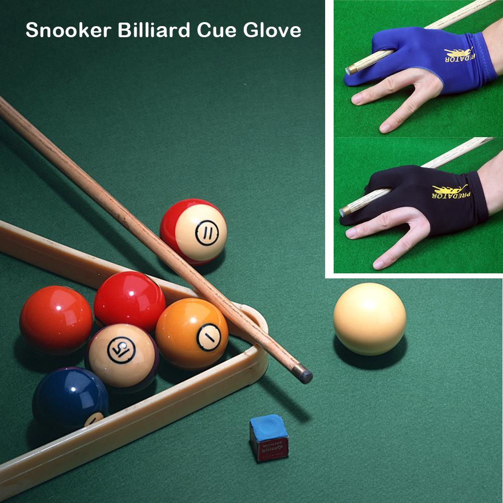 1pc Open Finger Billiard Gloves Breathable Polyester Snooker Pool Glove Adjustable Sticker Smooth Soft Lightweight Amateur Train