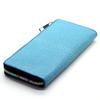 Levetta Stingray Leather Long Wallet, YKK Mix Colors, L-Zip, Galuchat, Stingray, Sky Blue, Light Blue, Men's and Women's, Genuine Leather [164-2stw]
