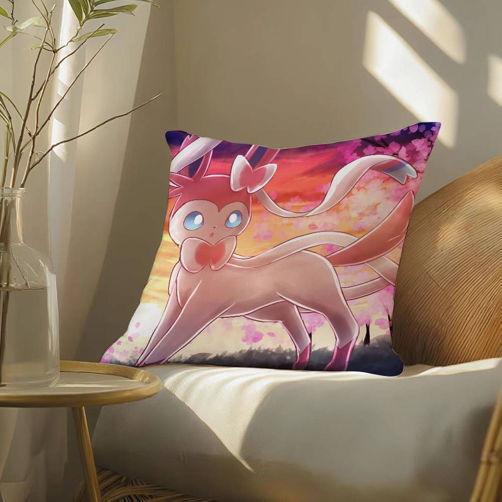 Pokemon Adventure Team Anime Plush Pillow Cover Soft Short Plush Cushion Cover For Sofa Bedroom Living Room Decor Gift