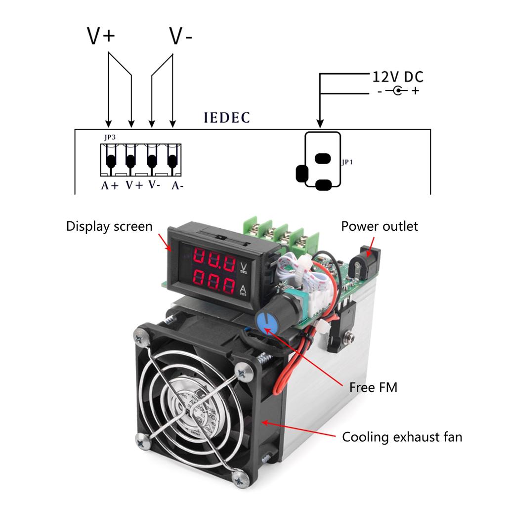 100W/250W Electronic Load Module Load Meter 1-100V Input with Current Display with Stable Discharge