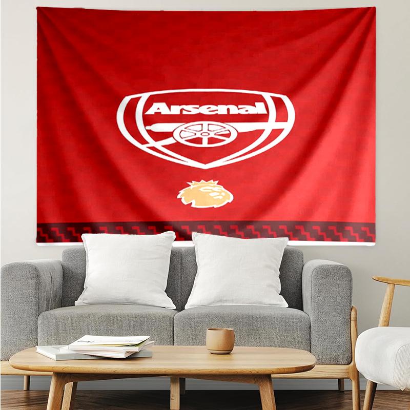 Arsenal Football Club Print Tapestry, Backdrop, Easy Setup, Ideal for Bedroom, Office & Living Room, with Aesthetic Wall Hanging Decor.