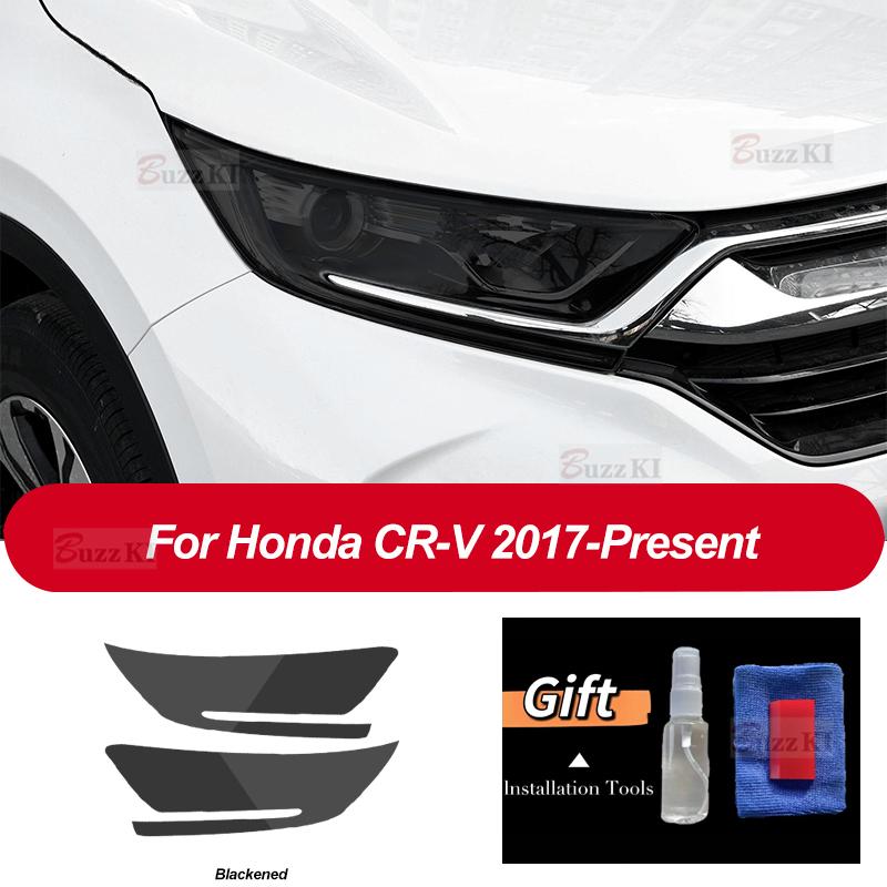 For Honda CR-V CRV 2017 2018 2 Pcs Car Headlight Protective Film Headlamp Transparent Black TPU Sticker Accessories