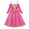Sleeping Beauty Princess Dress for Girls (Ages 3-8) - Long Sleeve Rose Red Christmas Dress