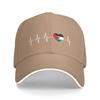 Palestinská kšiltovka Heartbeat Dospělý I Love Palestine Country Flag Heart Family Nastavitelný táta klobouk pro unisex ženy Hip Hop