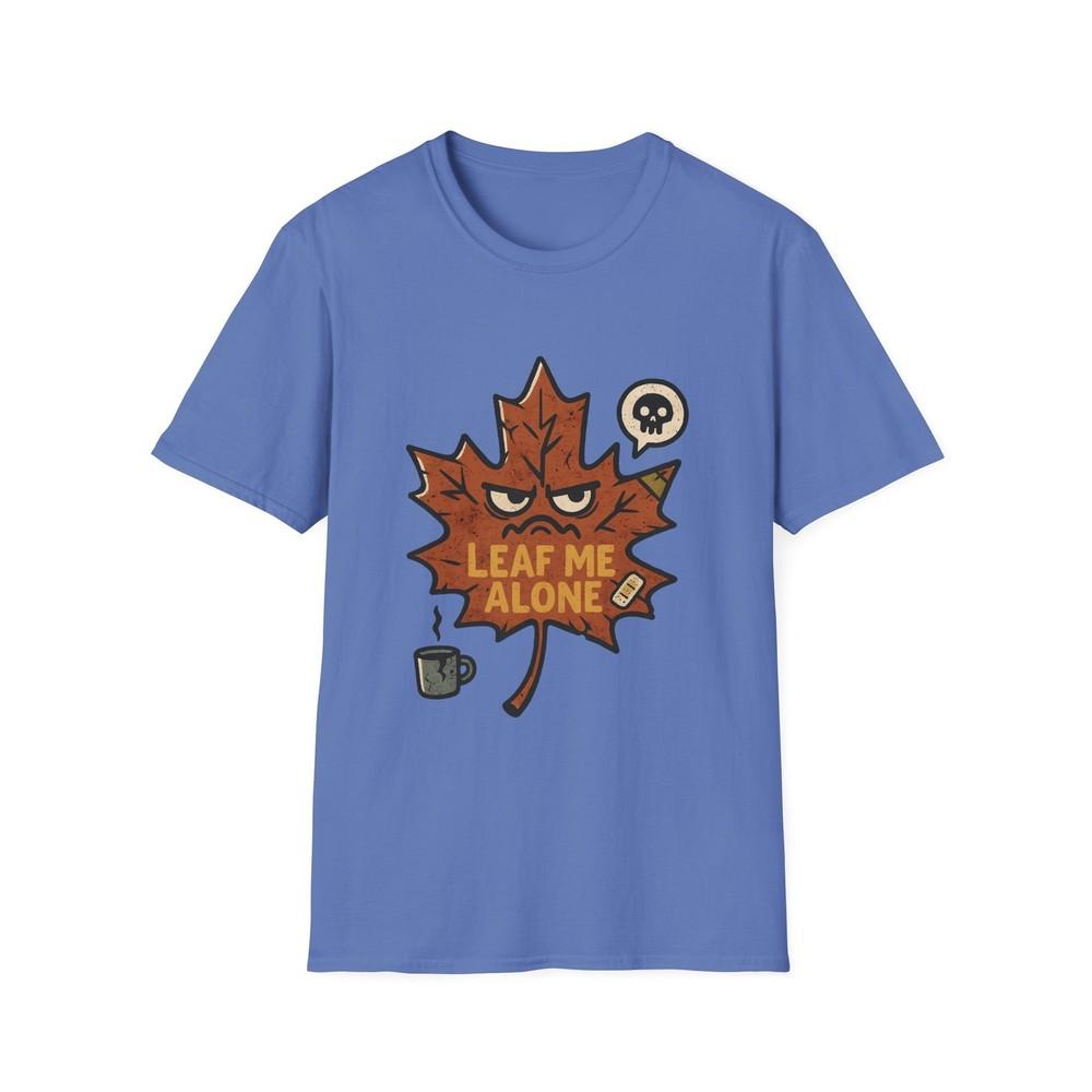 

Unisex Softstyle T-Shirt Grunge Maple Leaf Funny Sour Face Autumn Fall Humor Tee L