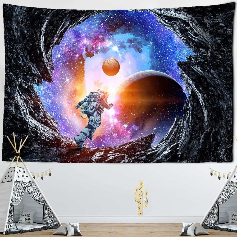 Astronaut Space Tapestry Cartoon Astronaut Tapestry Wall Hanging Bedroom Living Room Kitchen Decoration for Kids Boys Girls Gift