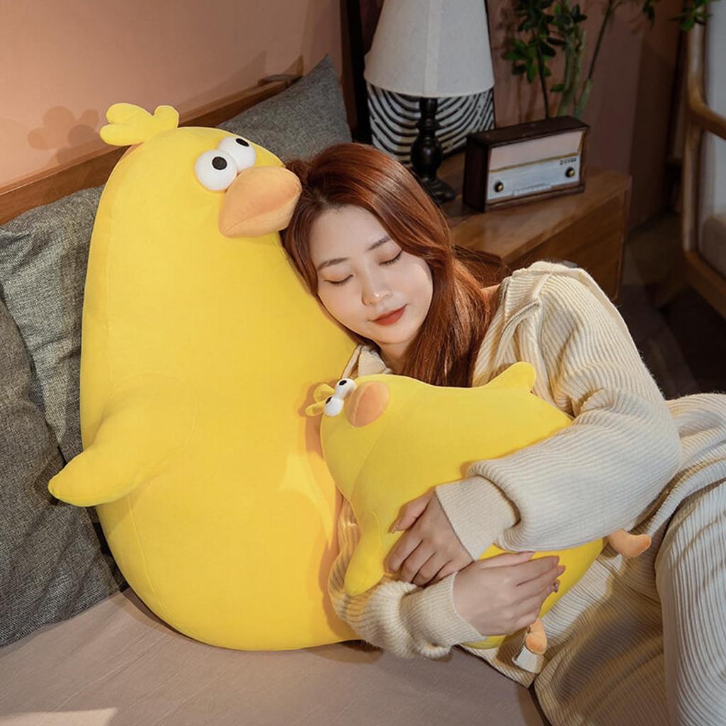 Homehalo Plush Chick Cute Squishy Cushion Chicken Plush Toy Large Body Pillow Animal Super Squishy Sleeping Pillow Funny Body Pillow Healing Body