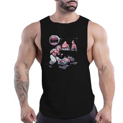 Męska Moda Street Style Mięśniowy Nadruk Kreskówkowy Letni Na Zewnątrz Codzienny Komfort Koszykówka Sportowy Wielokolorowy Siłownia Kamizelka