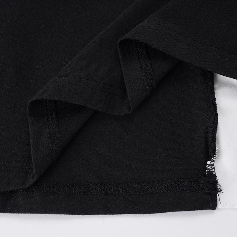 Women Black White Color Block Square Neck Bow Detail Puff Sleeve Slim Fit Casual Blouse