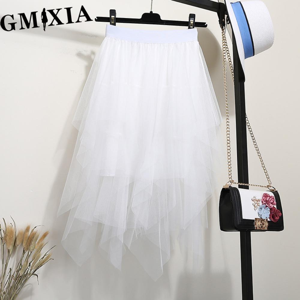 GMXIA Women's Fashion Casual Solid Color Print Summer Spring Skirts