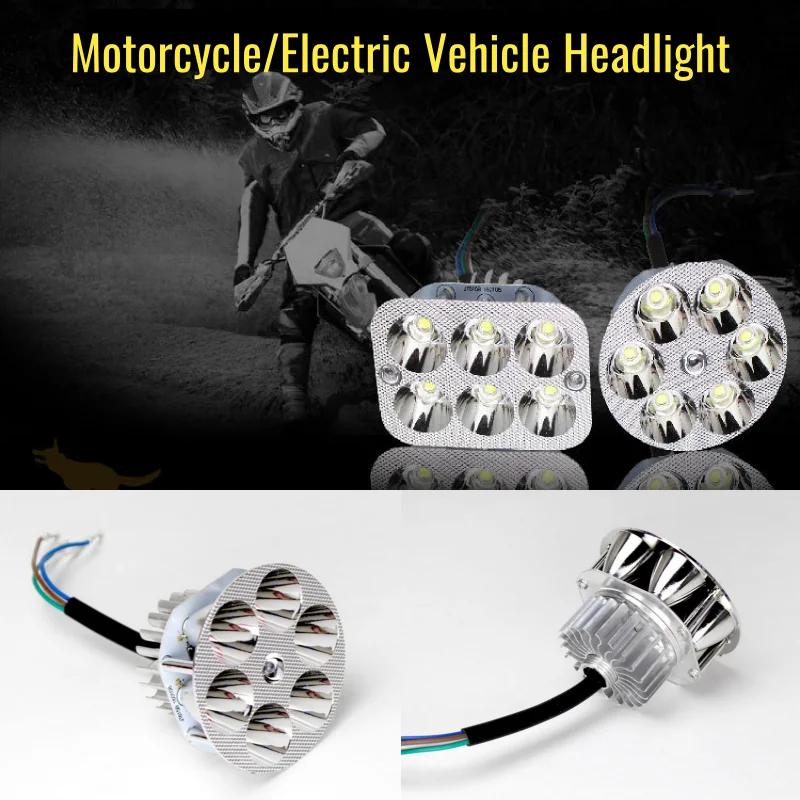 1x Universal Motorcycle LED Headlight - Far/Near Beam Spotlight for Motorcycle & Electric Car