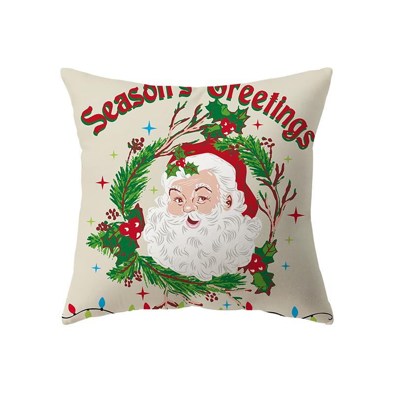 Merry Christmas Tree Decoration Printed Pattern Cushion Cover Home Living Room Sofa Decoration Polyester Pillow Pillow Cover