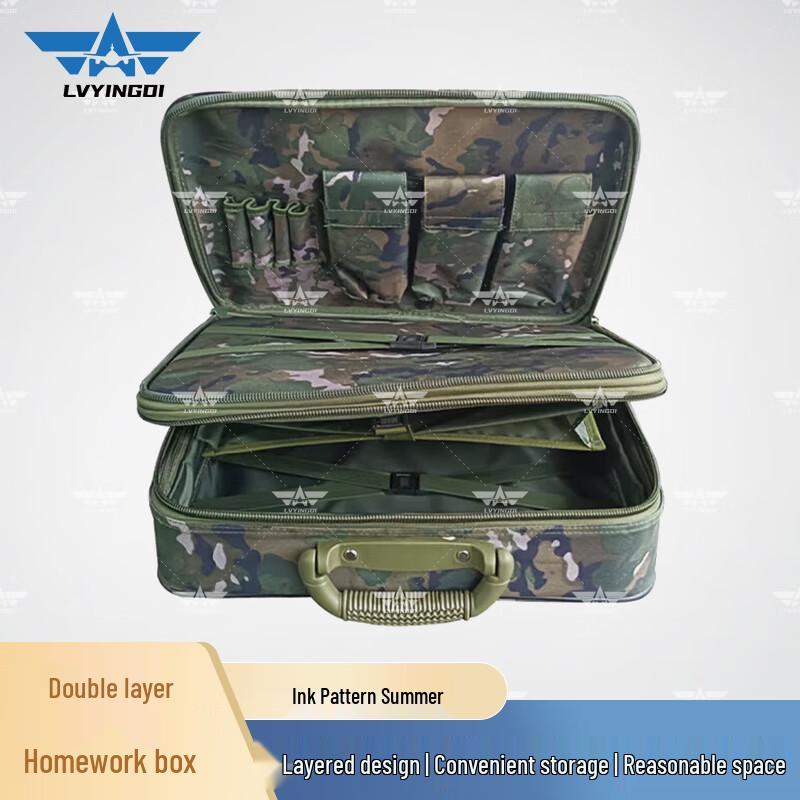 Green Camp Double-Layer Camouflage Portable Command Case