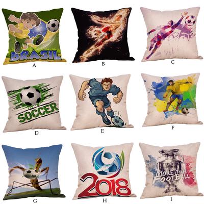 Football Printing Pillow Cases World Cup Linen Sofa Cushion Cover