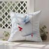 Girl with Blue and Lips Pillow Case Anti-dustmite Pillowcase Invisible Zipper Silky Short Plush Sofa Cushion Cover