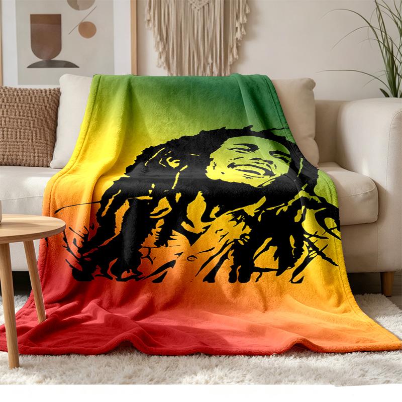 Bob Marley Soft and Comfortable Flannel Suitable for Sofas Living Rooms Outdoor Camping Travel and Also Makes a Great Anniversary Gift